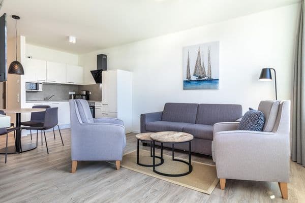 Deluxe-Apartment 2.07 mit Strandkorb am Strand