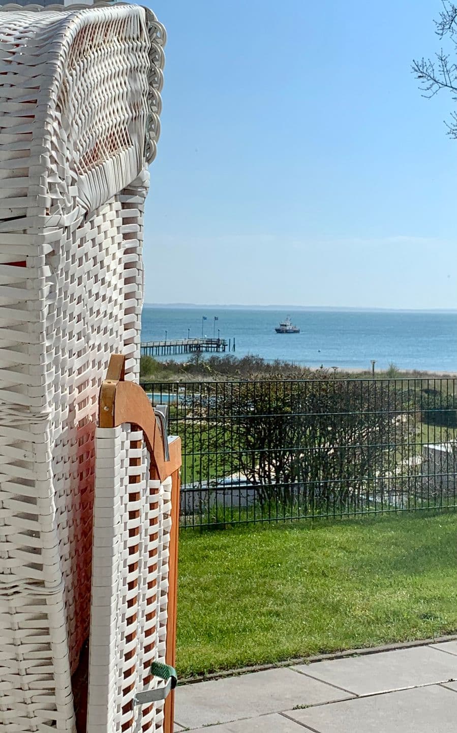 Schöne Ferienwohnung für vier Gäste mit Meerblick und Terrasse in Pelzerhaken