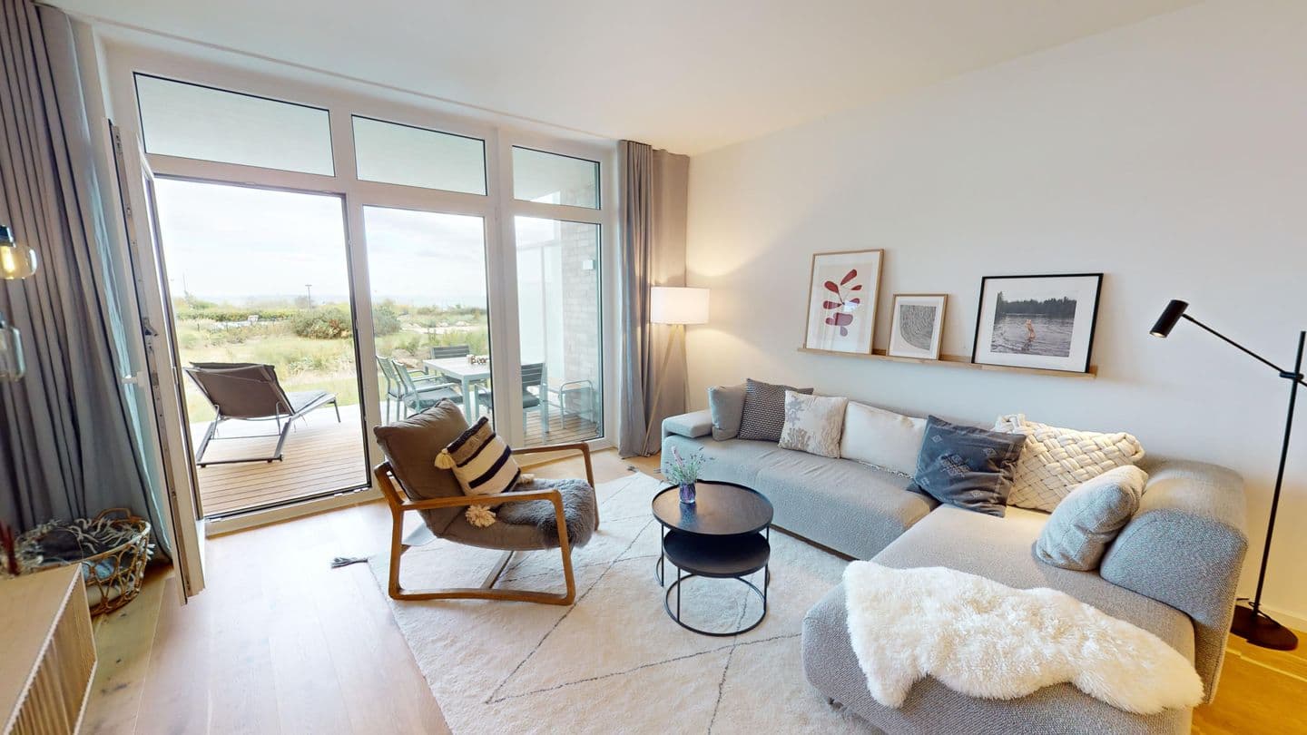 Luxus-Ferienwohnung für 4 Erwachsene & 2 Kinder mit Terrasse und Meerblick