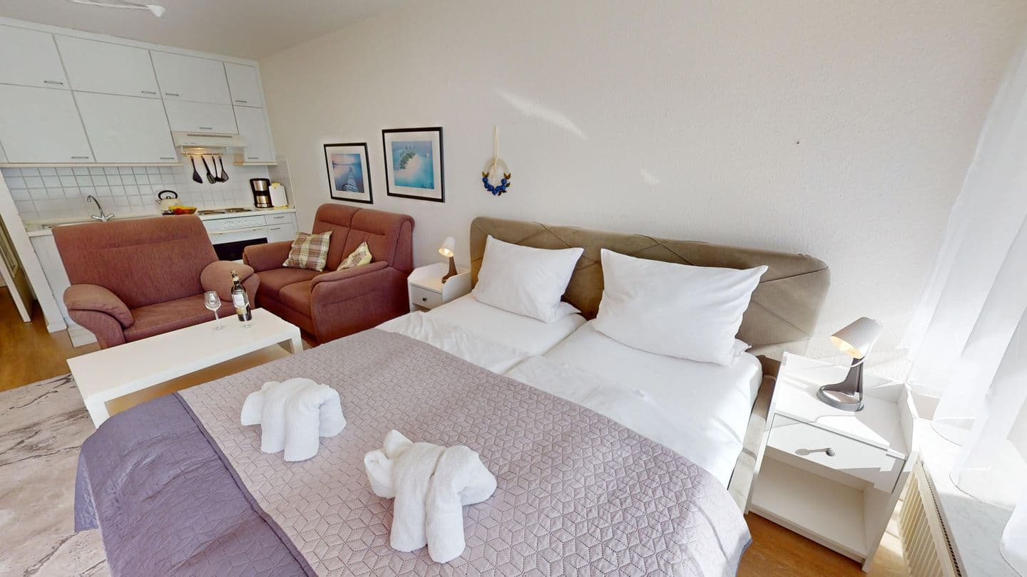 Ferienwohnung für 2 Personen und Hund mit Terrasse und Tiefgaragenstellplatz