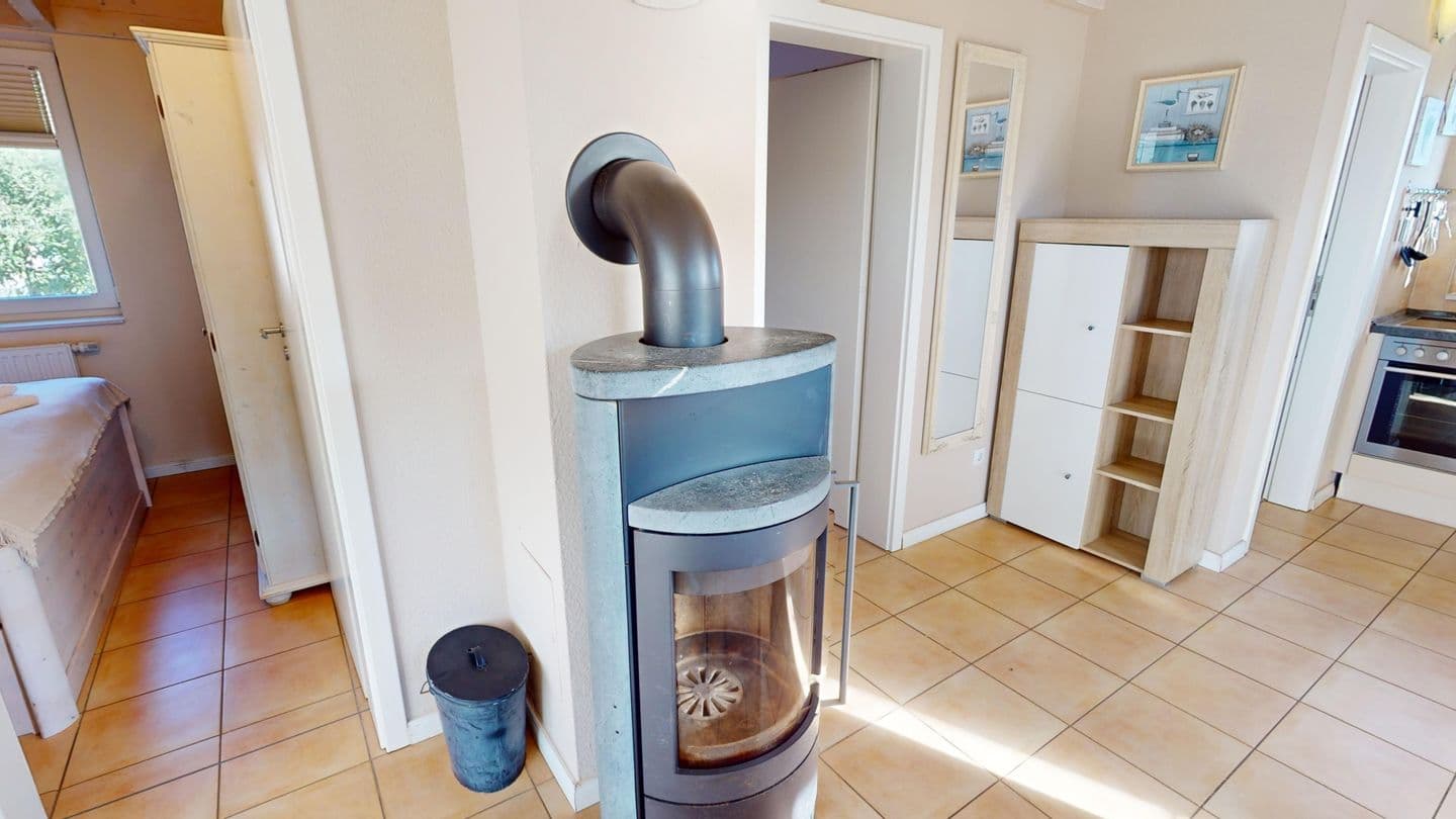 Ferienhaus für 6 Personen und Hund mit Kamin, Sauna und eingezäuntem Garten