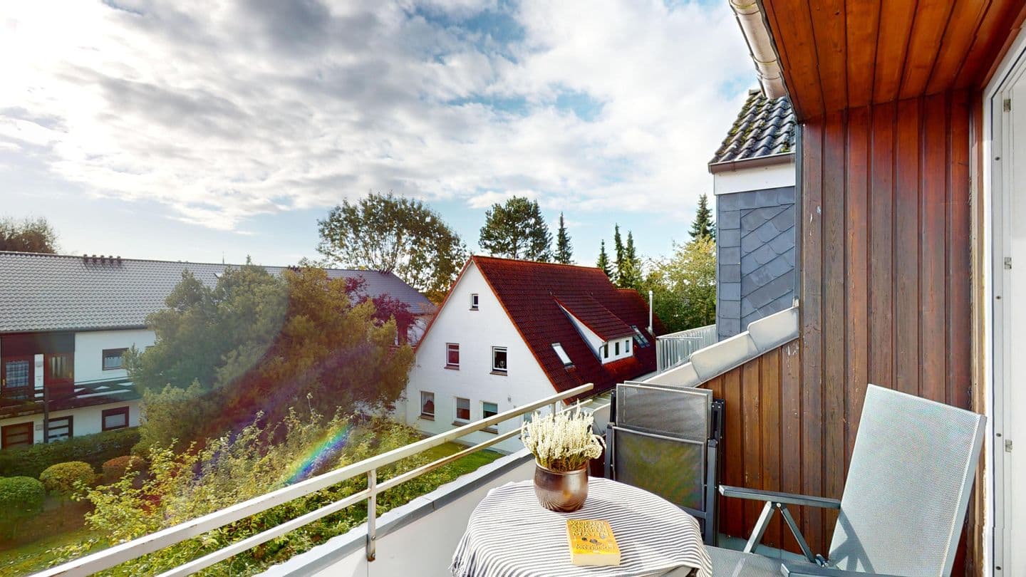Ferienwohnung für 4 Personen mit Balkon und Außenstellplatz