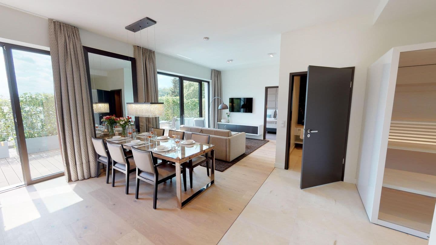 Luxus Ferienpenthouse mit Sauna und Balkon und Sauna in Strandlage