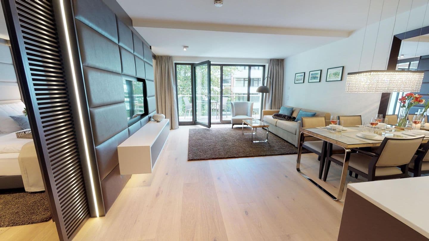 Luxusapartment mit eigener Sauna & Sonnenbalkon – nur Minuten vom Strand entfernt