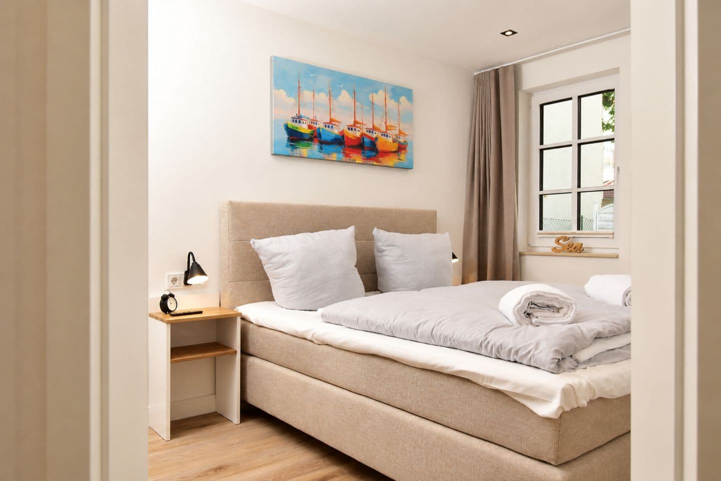 Blick in das Schlafzimmer