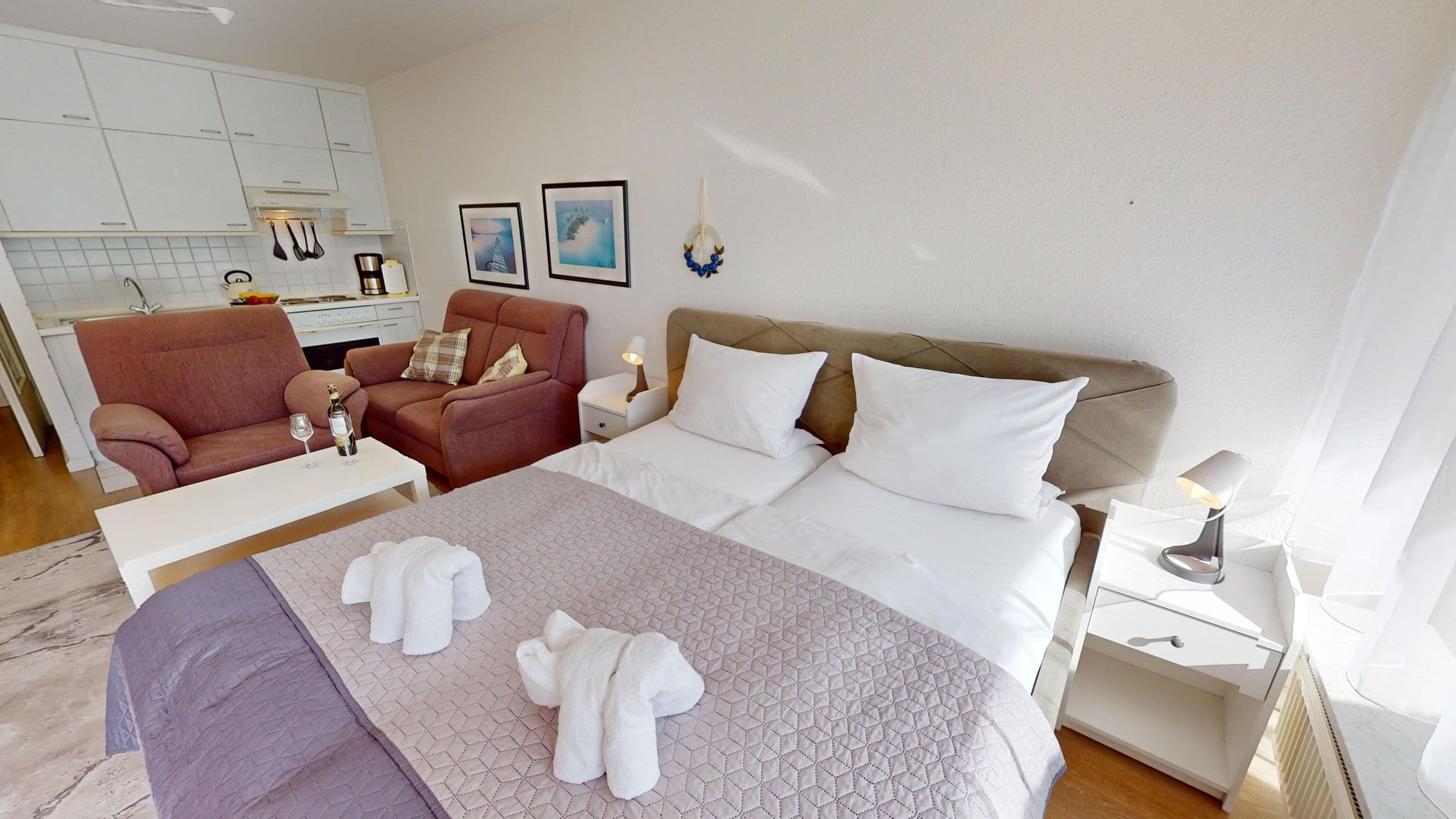 Ferienwohnung für 2 Personen und Hund mit Terrasse und Tiefgaragenstellplatz